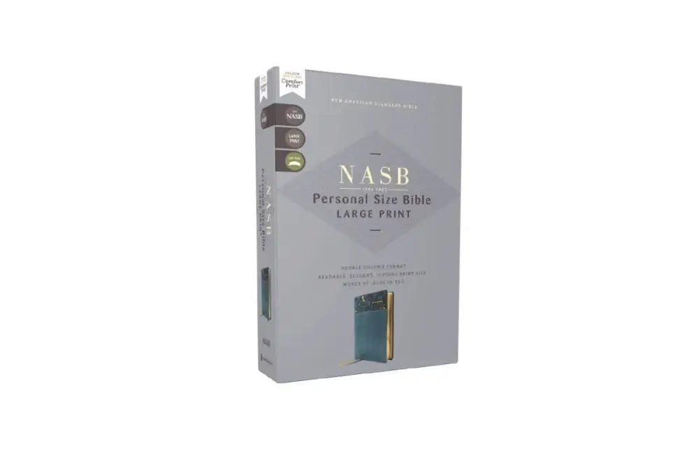 NASB Personal Size Bible Large Print Leathersoft Teal Red Letter - Bibles