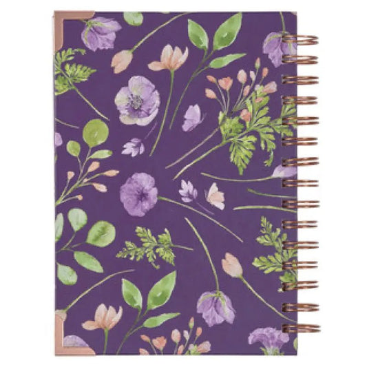 New Mercies Every Morning Purple Floral Wire-bound Journal - Lamentations 3:22-23 - Journals