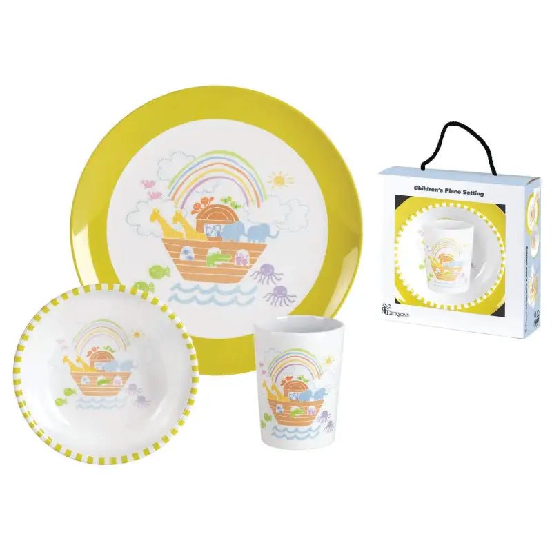Noah’s Ark Melamine Toddlers Dish Set - Dish Set children’s place noah’s ark design