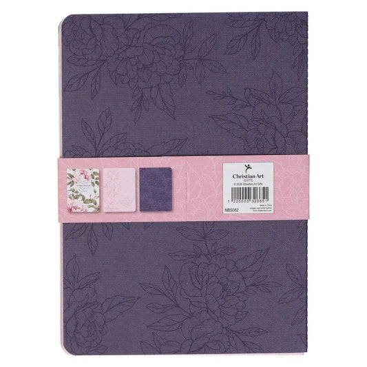 Noble Things Pink Floral Notebook Set - Proverbs 31:29 - Notebooks
