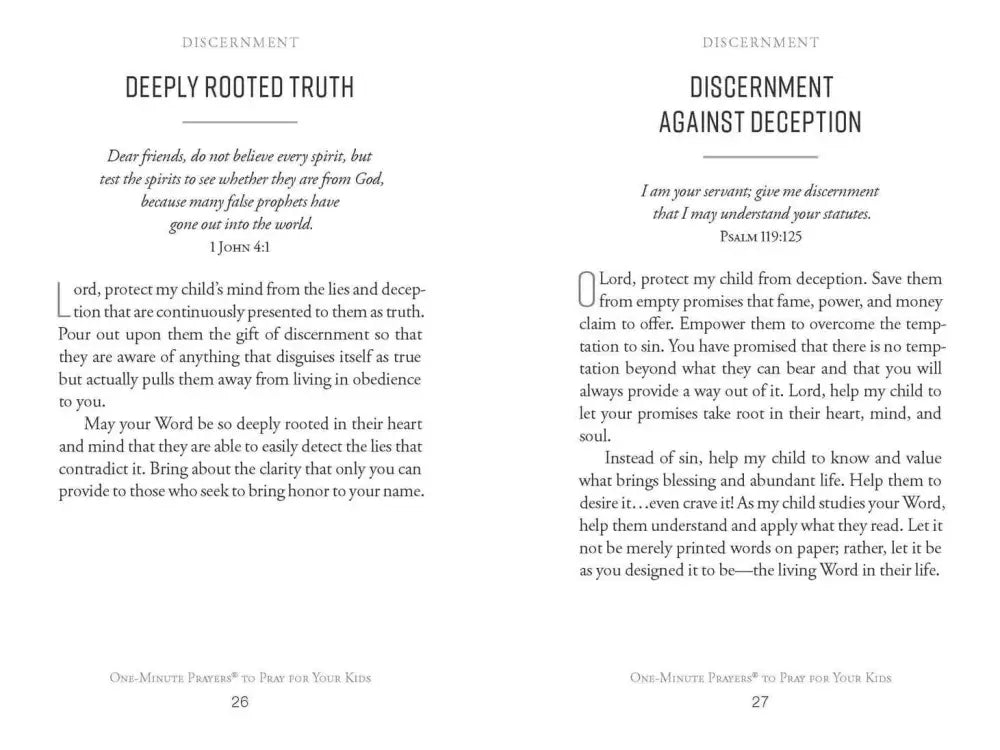 One Minute Prayers to Pray for Your Kids Prayer Book - Kids Books pages devotional book