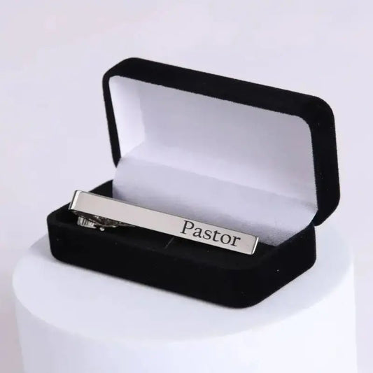 Pastor Silver Tie Bar – Men’s Christian Tie Clip with Durable Silver Finish - Tie Bars