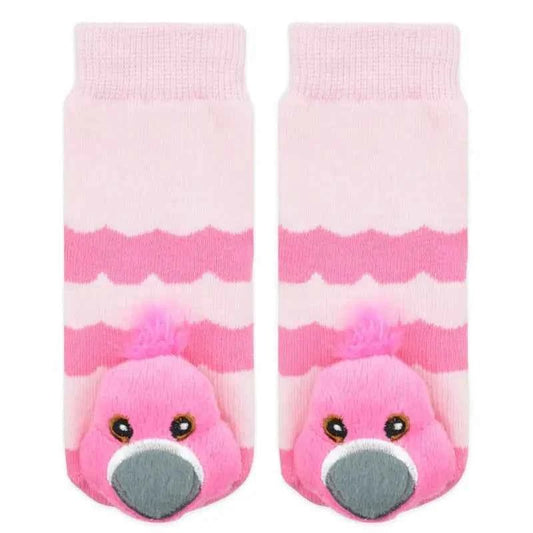 Pink Flamingo Boogie Toes Rattle Socks