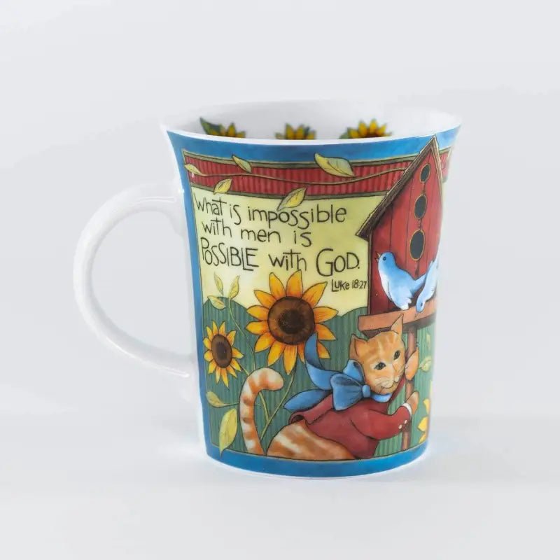 Possible With God Ceramic Garden Mug - Mugs decorated ceramic mug