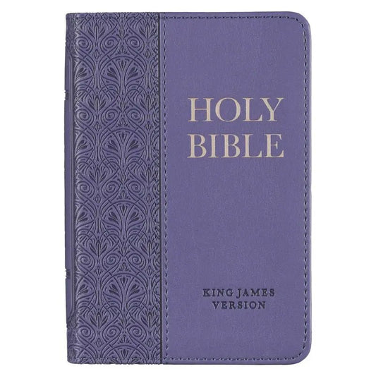 Purple Faux Leather King James Version Mini Pocket Bible - Bibles