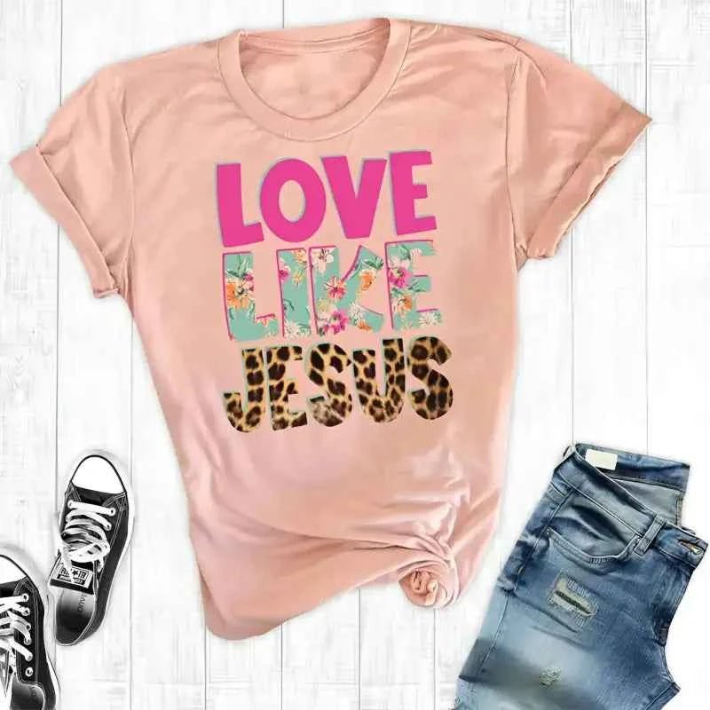 Rebel Rose Love Like Jesus T-Shirt for Women