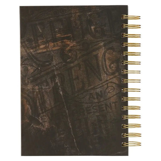 Refuge and Strength Wirebound Journal - Journals dark brown spiral-bound notebook