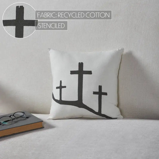 Risen 3 Crosses 12x12 Throw Pillow - Throw Pillows
