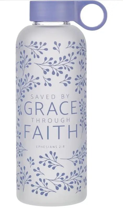 Saved by Grace Lilac Botanical Glass Water Bottle - Water Bottles