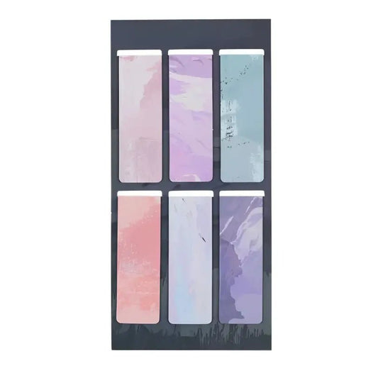 Scenic Magnetic Bookmark Set - Magnetic Bookmarks watercolor-patterned sticky note set