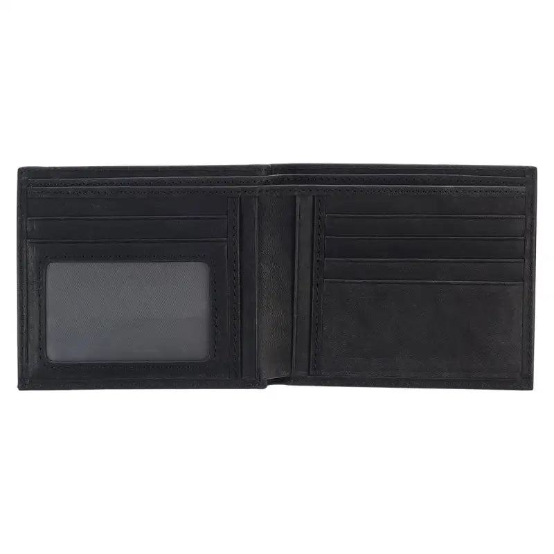 Silver Cross Black Genuine Leather Wallet - Mens Wallets