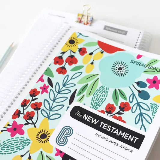 KJV New Testament - Field of Flowers Spiral Bible - Spiral Bibles