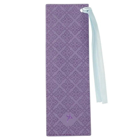 Strength and Dignity Hummingbird Purple Faux Leather Bookmark - Proverbs 31:25 - Bookmarks