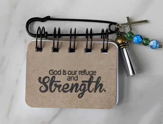 Strength Flip - Scripture Flips inspirational notebook cross charm
