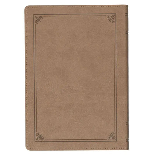 Tan Faux Leather NLT Everyday Devotional Bible for Men - Bibles