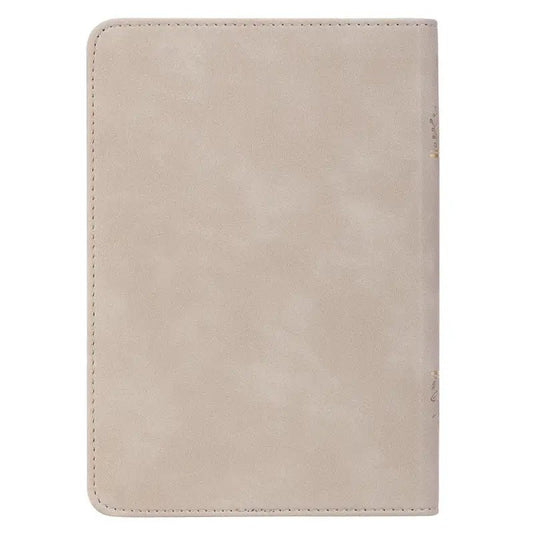 Taupe Bouquet Faux Leather Compact King James Version Bible - Bibles