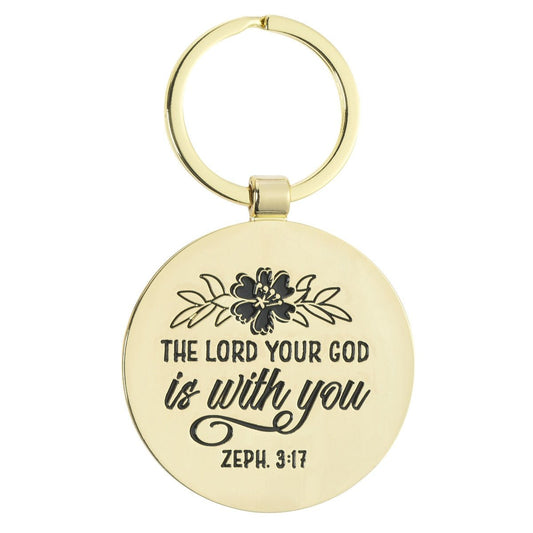 Teach, Encourage, Inspire Pink Epoxy - coated Metal Keychain - Zephaniah 3:17 | Keychains | 2