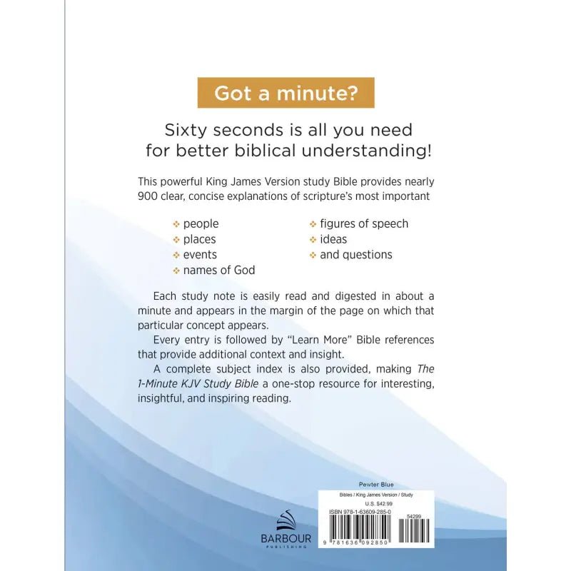 The 1-Minute KJV Study Bible - Bibles cover study bible