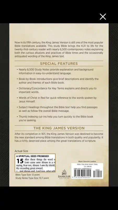 The KJV Study Bible Large Print - Black Genuine Leather - Bibles james version bible cover