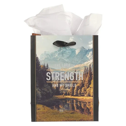 The LORD is My Strength Medium Gift Bag - Psalm 28:7 - Gift Bags