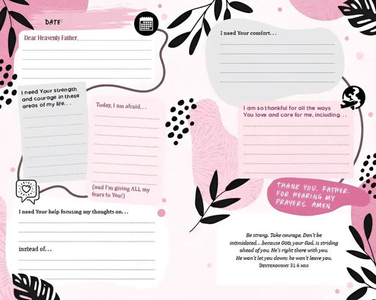 The Prayer Map for a Fearless Life - Journals prayer journal page