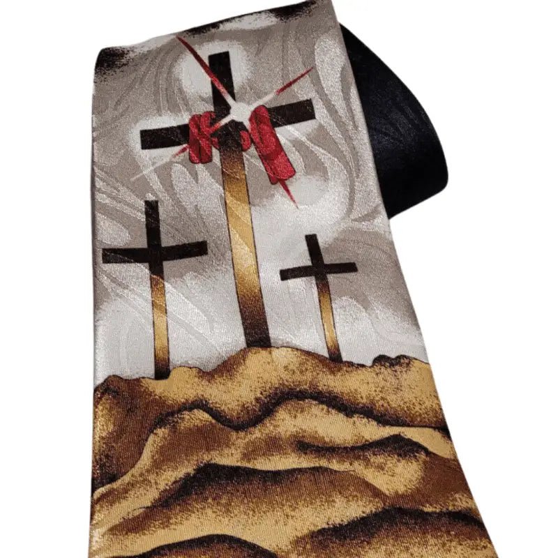 Three Crosses with Twinkle Tie - Neckties christian-themed necktie