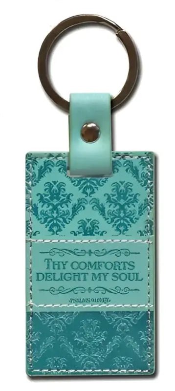 Thy Comforts Teal Green Keychain - Keychains teal patterned keychain