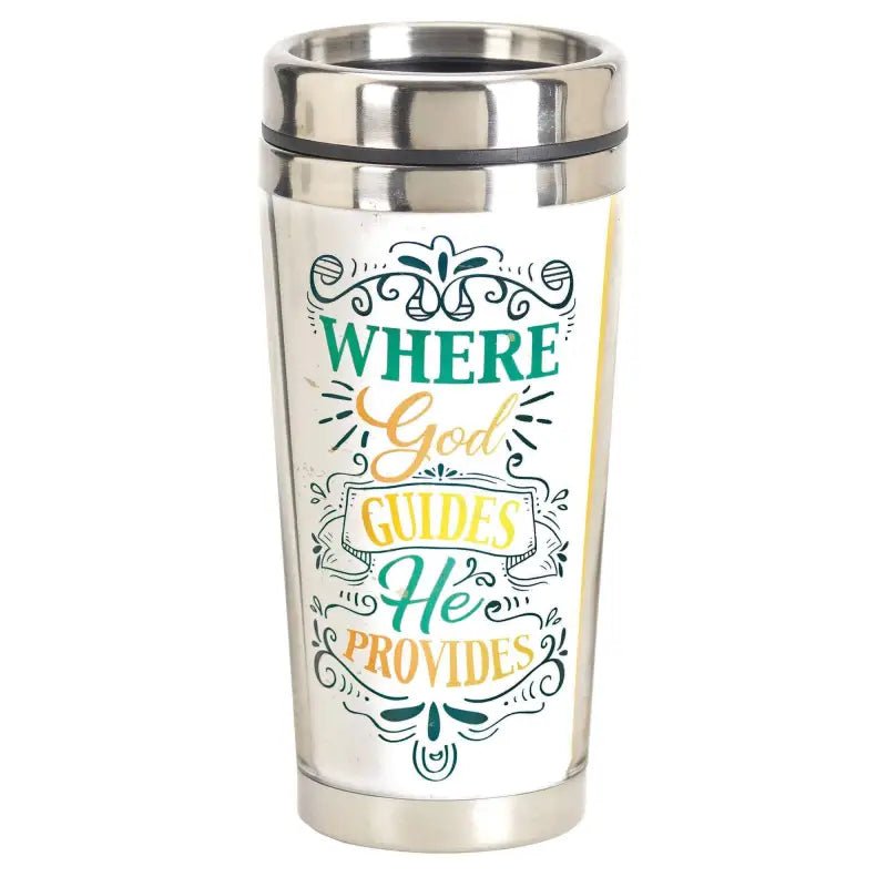 Where God Guides Travel Mug - Polymer Mugs stainless steel travel mug