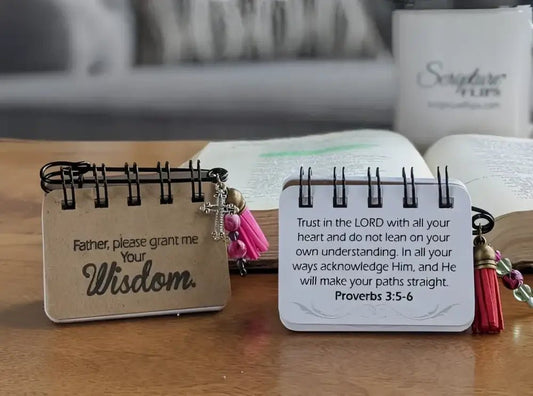 Wisdom Flip - Scripture Flips two spiral-bound religious-themed flip books
