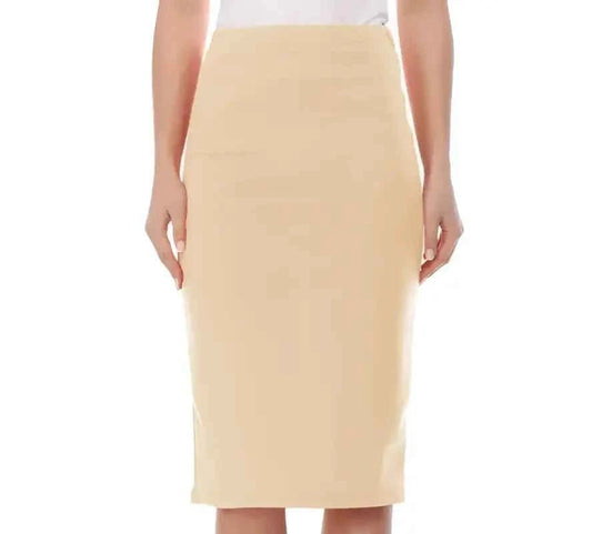 Women's Modest Midi Skirt - Elegant Beige