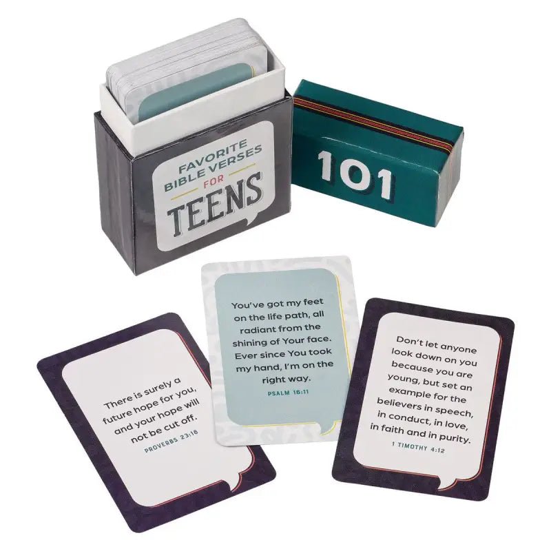 101 Favorite Bible Verses for Teens Teal and Blue Box of Blessings - Box of Blessings