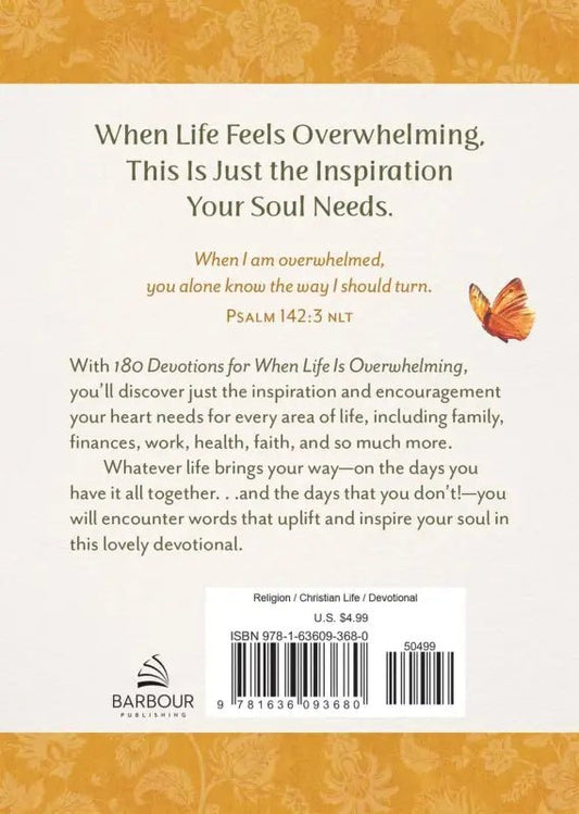180 Devotions for When Life Is Overwhelming - Devotionals book inspiration life