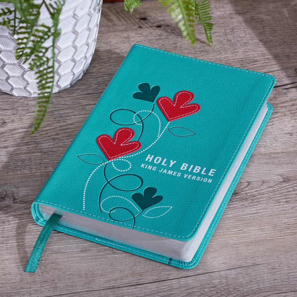 Turquoise Faux Leather Compact King James Version Bible | Bibles | 1