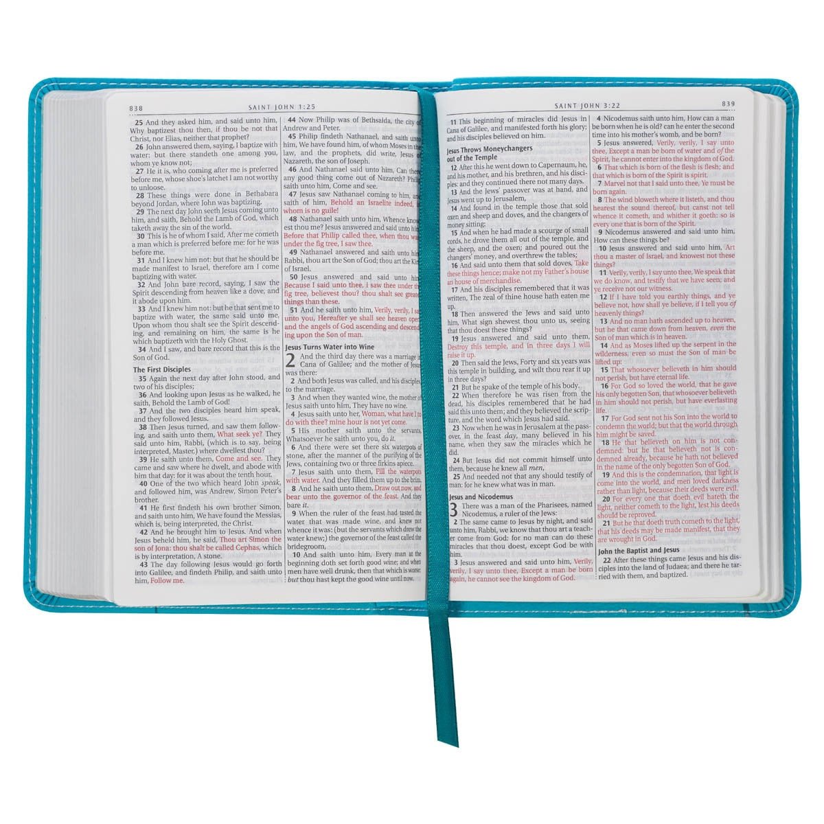 Turquoise Faux Leather Compact King James Version Bible | Bibles | 6