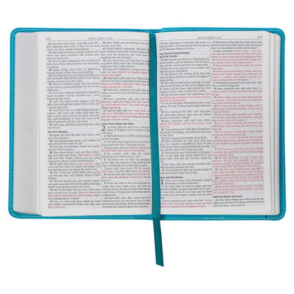 Turquoise Faux Leather Compact King James Version Bible | Bibles | 6