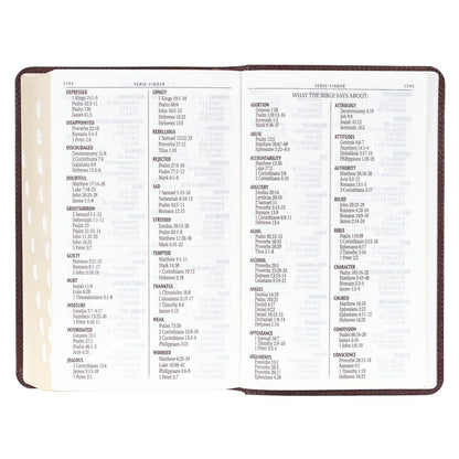 Dark Brown Faux Leather Giant Print King James Version Bible with Thumb Index | Bibles | 11