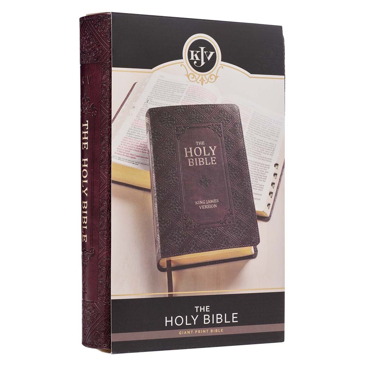 Dark Brown Faux Leather Giant Print King James Version Bible with Thumb Index | Bibles | 12