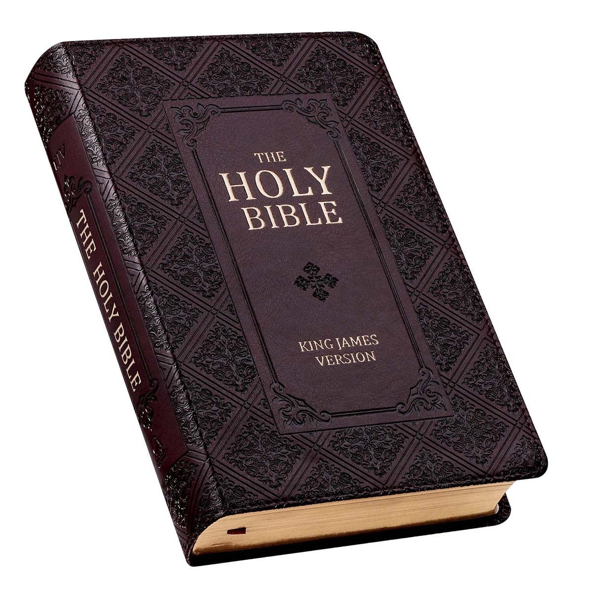 Dark Brown Faux Leather Giant Print King James Version Bible with Thumb Index | Bibles | 4