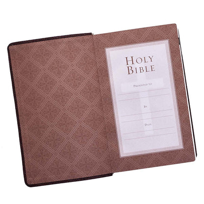 Dark Brown Faux Leather Giant Print King James Version Bible with Thumb Index | Bibles | 5