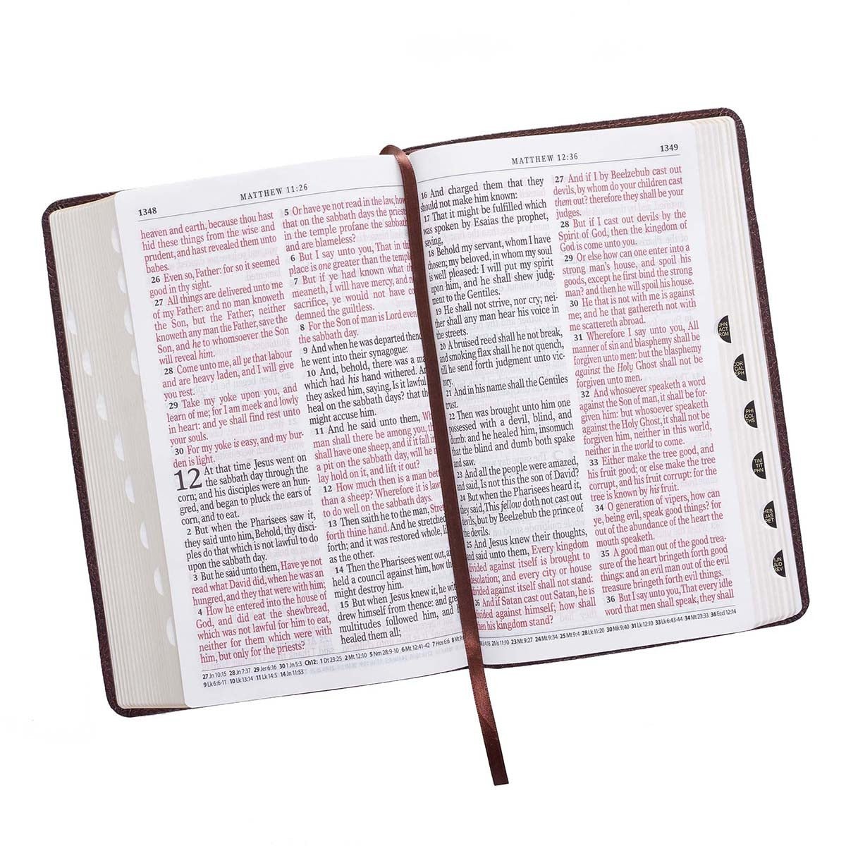 Dark Brown Faux Leather Giant Print King James Version Bible with Thumb Index | Bibles | 8
