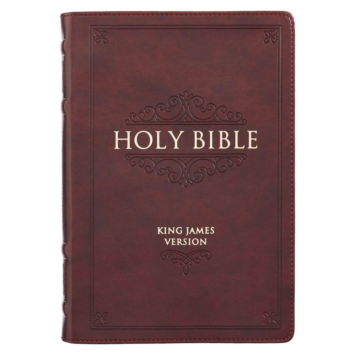 Burgundy Faux Leather Large Print Thinline King James Version Bible with Thumb Index | Bibles | 2