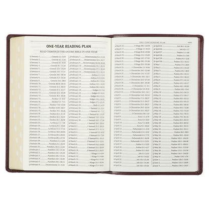 Burgundy Faux Leather Large Print Thinline King James Version Bible with Thumb Index | Bibles | 8