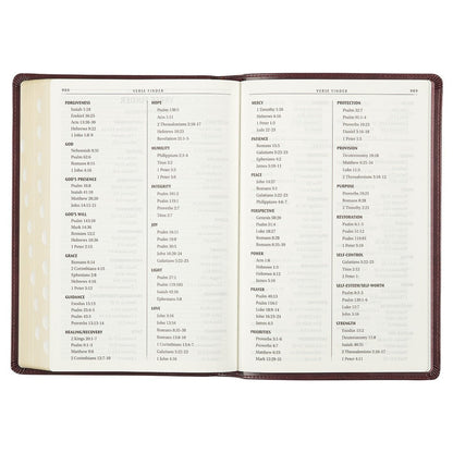 Burgundy Faux Leather Large Print Thinline King James Version Bible with Thumb Index | Bibles | 9