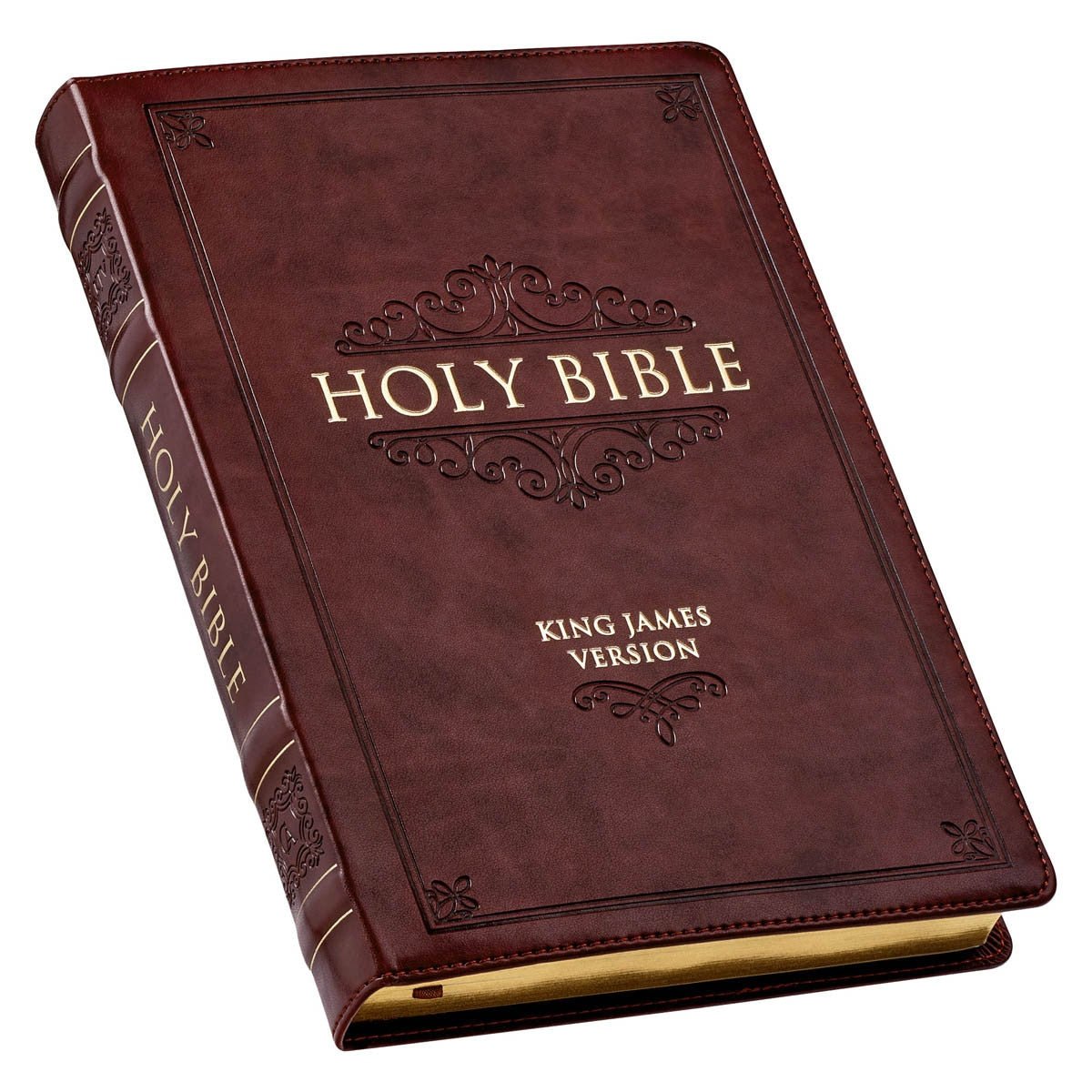 Burgundy Faux Leather Large Print Thinline King James Version Bible with Thumb Index | Bibles | 1