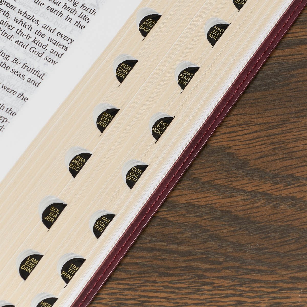 Burgundy Faux Leather Large Print Thinline King James Version Bible with Thumb Index | Bibles | 5