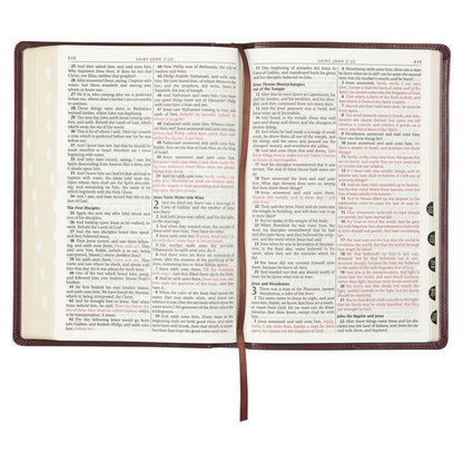 Burgundy Faux Leather Large Print Thinline King James Version Bible with Thumb Index | Bibles | 7