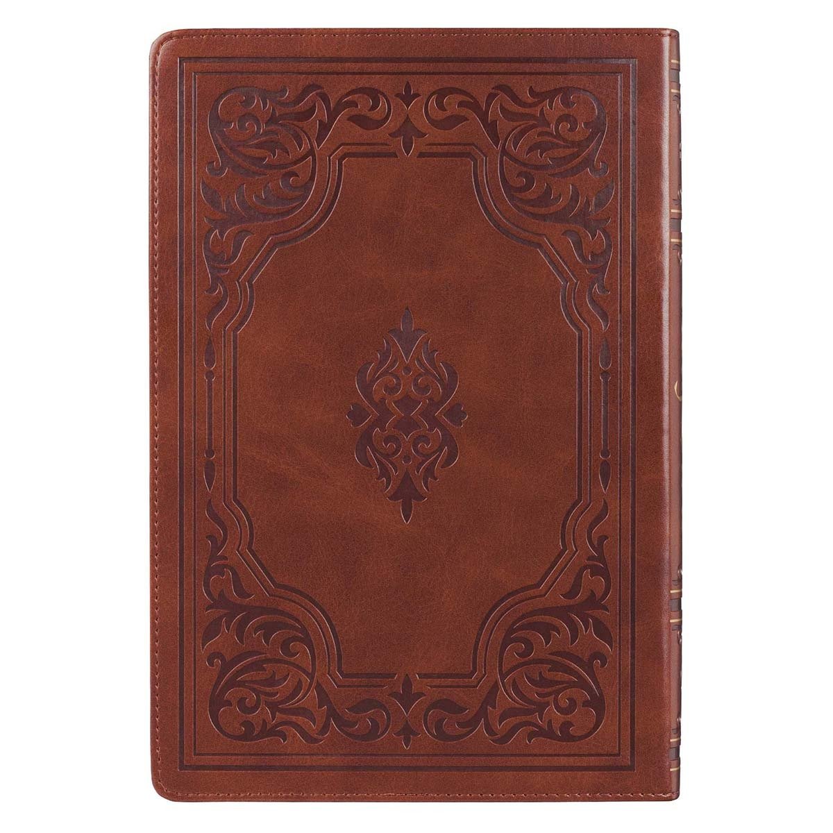 Antiqued Brown Faux Leather Large Print Thinline King James Version Bible with Thumb Index | Bibles | 2