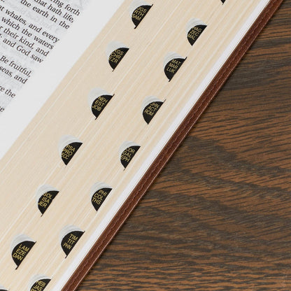 Antiqued Brown Faux Leather Large Print Thinline King James Version Bible with Thumb Index | Bibles | 5