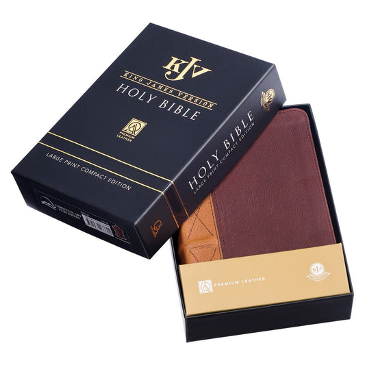 Saddle Tan and Butterscotch Large Print Compact King James Version Bible | Bibles | 1