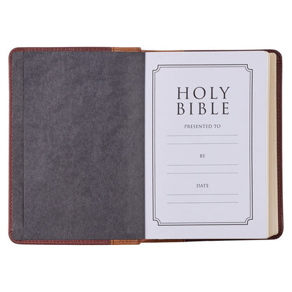 Saddle Tan and Butterscotch Large Print Compact King James Version Bible | Bibles | 5